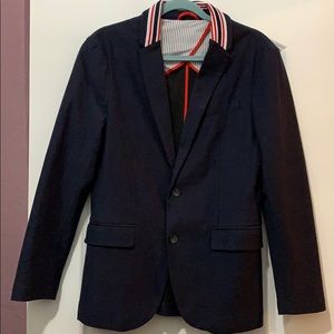 Zara Man Casual Blazer with Striped Collar